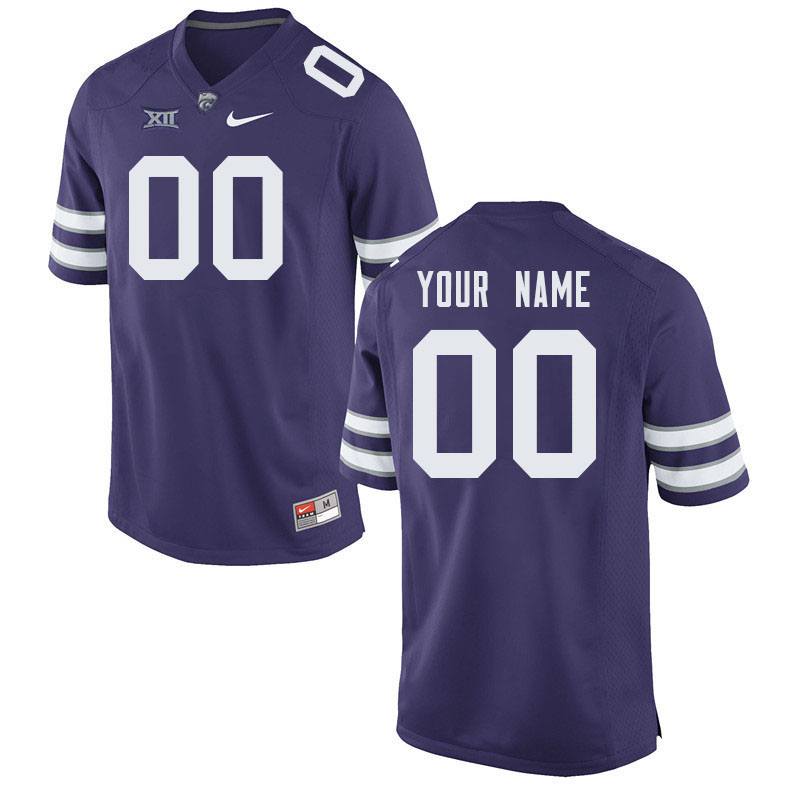 Custom Kansas State Wildcats Name And Number College Football Jerseys-Purple